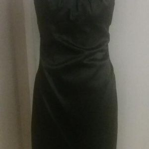 Maggie Of London Black Satin Cocktail Dress